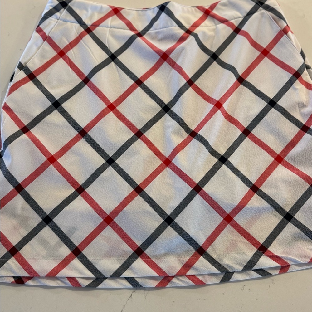 Lady Hagen Red and Navy Plaid Skirt